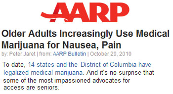 AARP - Older adults increasignly use medical marijuana for nausea pain